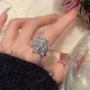 Elegant Snowflake Ring Handmade Zircon Layers Copper Craft Finger Accessories Lightweight and Comfort Jewelry