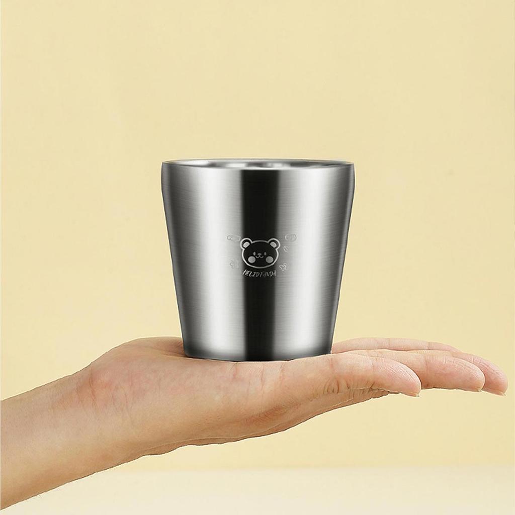 180ml/300ml Double Layer Water Cup Tumbler Durable Anti Scald 304 Stainless Steel Kids Drinking Cup Milk Coffee Cups Drinkware