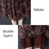 Summer Floral Dress Women's Plus Size Dress Mesh Long Chiffon Printed Dress