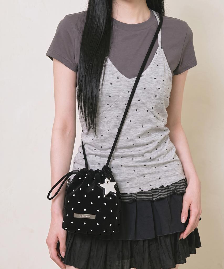 The Green Lab Polka Dot Star Charm Mini Crossbody Bag [Ivory]