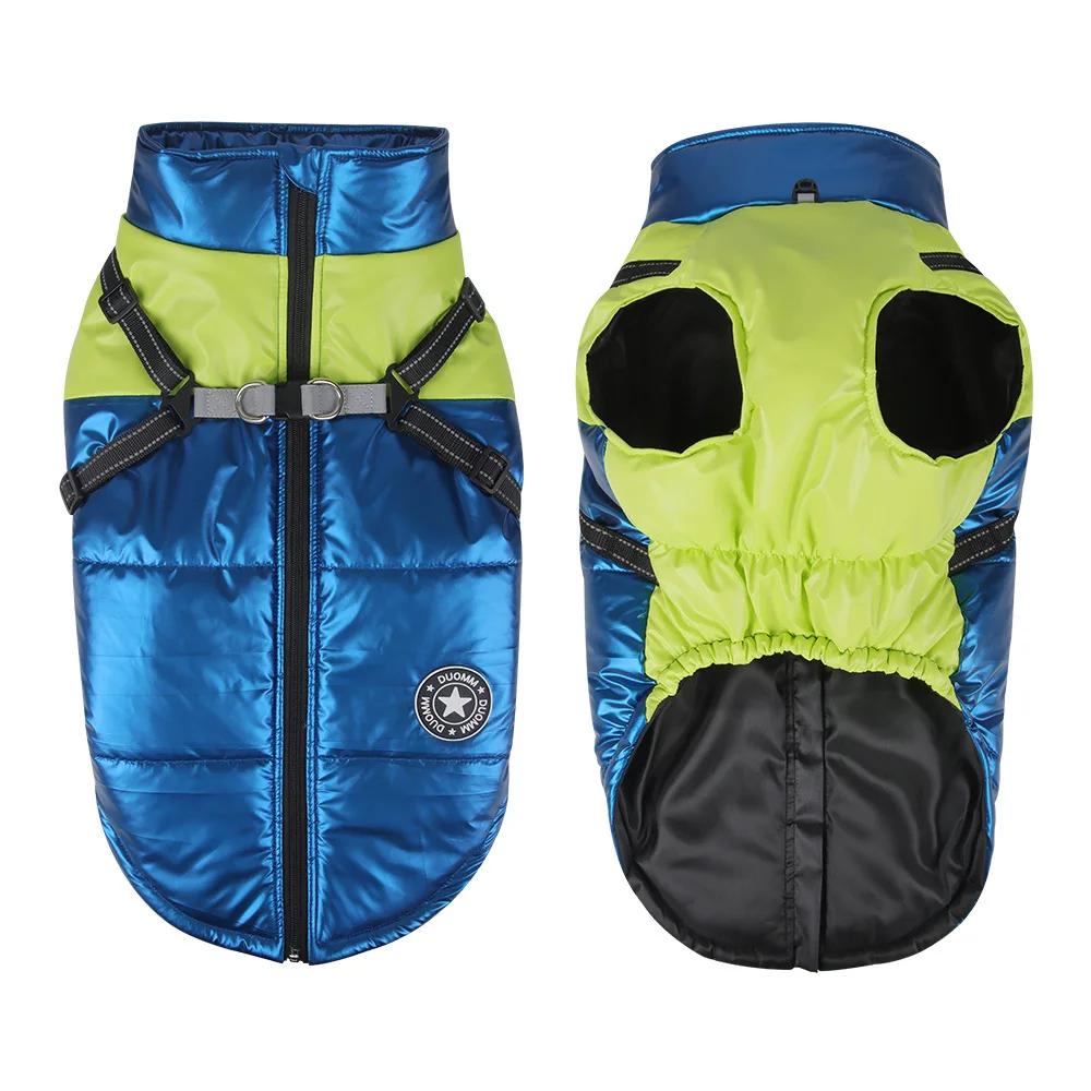 Kurtka dla psa S-7XL Duży płaszcz dla psa z szelkami Zimowe ciepłe ubrania dla psów dla małych, średnich i dużych psów Buldog francuski Yorkie kostium