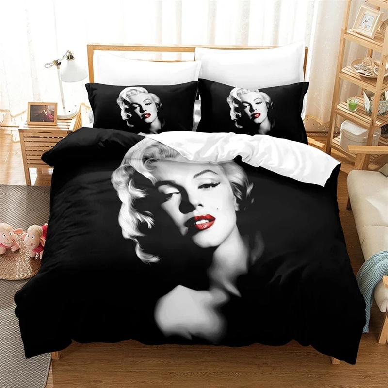

3D Marilyn Monroe All Season Duvet Cover Постельное белье Комплекты одеял Мягкие пододеяльники и наволочки Single/Double/Queen/King 155x220cm 3pcs