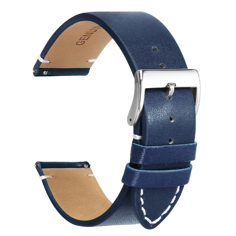 Genuine Calfskin Ultra-thin Watchband Watch Belt Strap Wristwatches Band 12mm 14mm 16mm 18mm 20mm 22mm 24mm Blue Beige Black