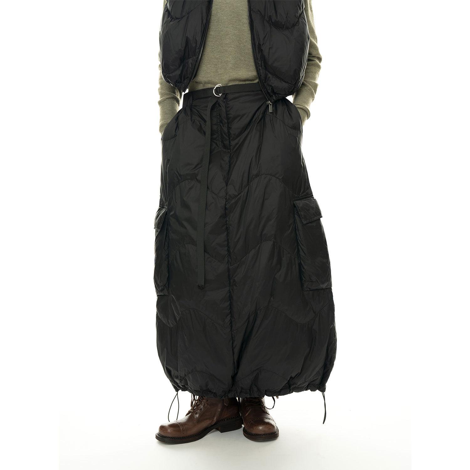 

Johnature Корейский уличный карго карман вниз хлопковые юбки зимние свободные пушистые теплые повседневные свободные юбки женские S чёрный