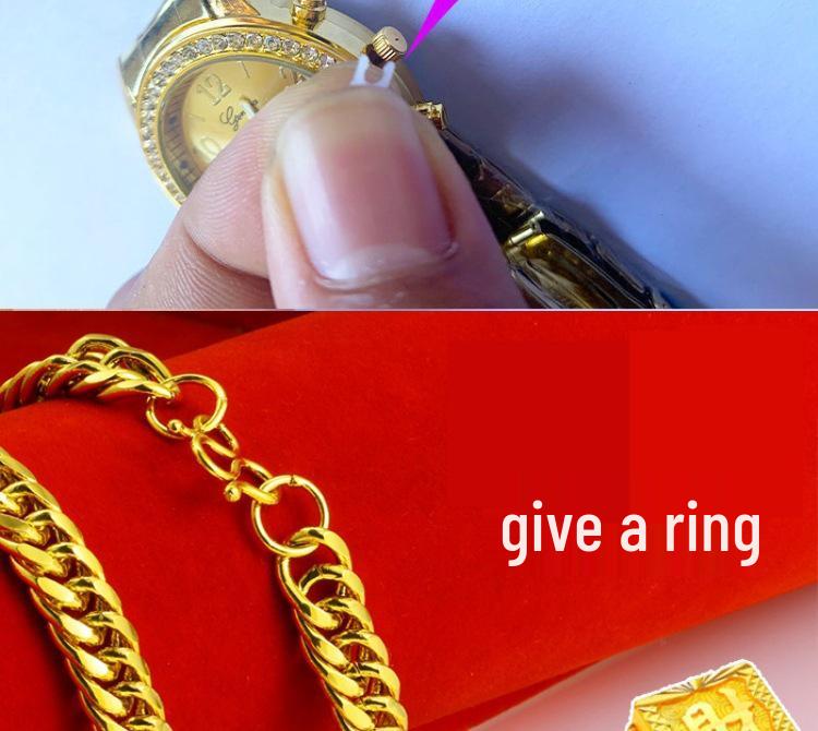 Unique Vietnam-Inspired Gold Necklace & Non-Fading Gold Watch Set for Men