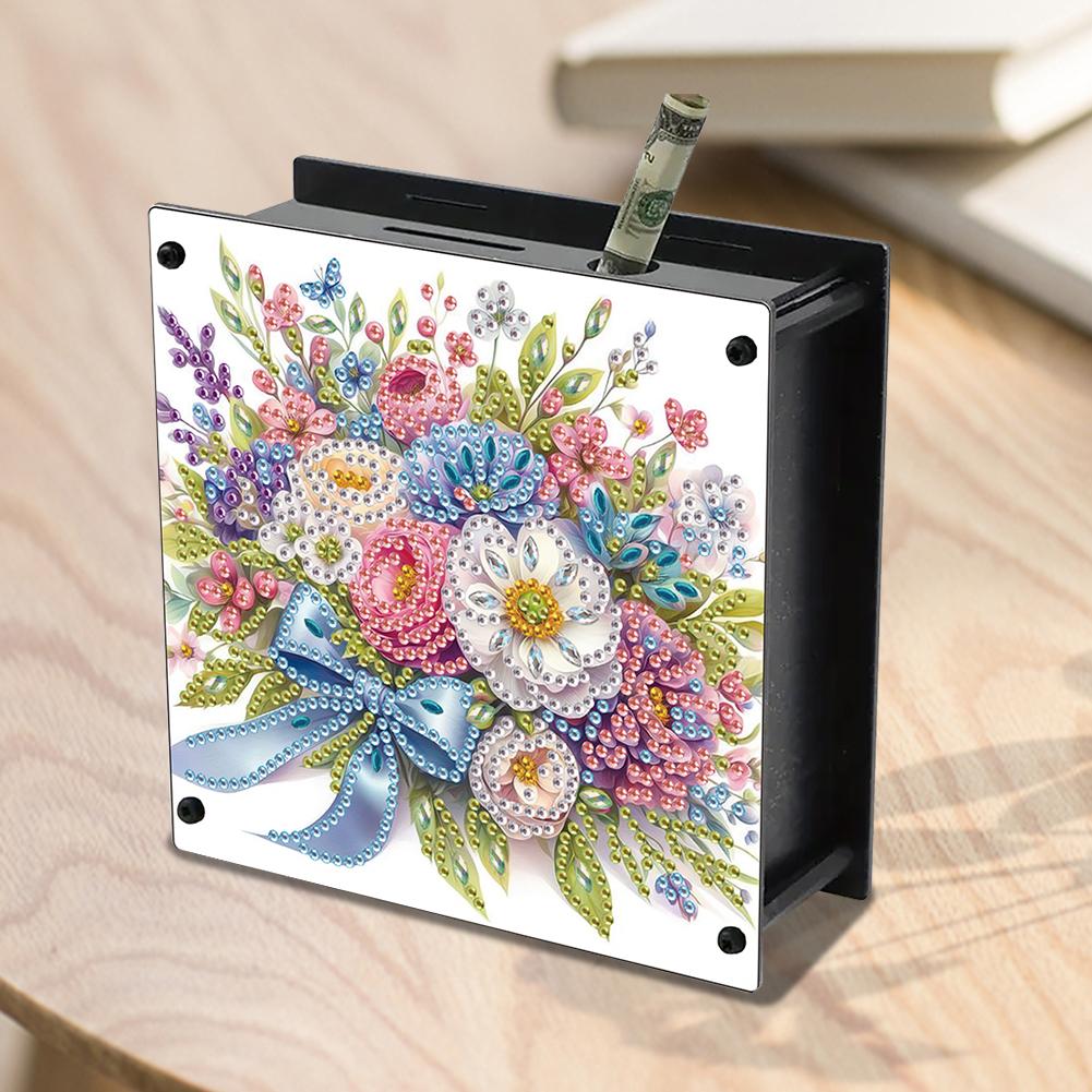 

Flowers DIY Money Storage Box Diamond Painting Art Piggy Bank for Beginners United States