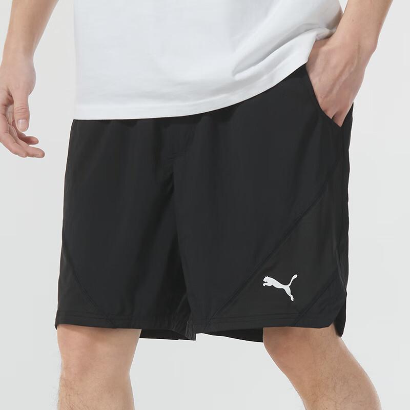 Puma Solid Color Fitness Training Running Casual Quick-Dry Breathable Woven Shorts Men Bottoms Black 521531-01