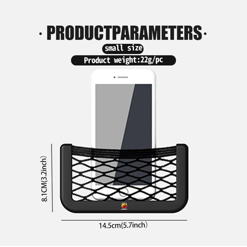 Universal Car Storage Bag Elastic Flexible Storage Net Pocket For Abarth FIAT 500 Tipo FR Panda Argo Freemont Bravo Punto
