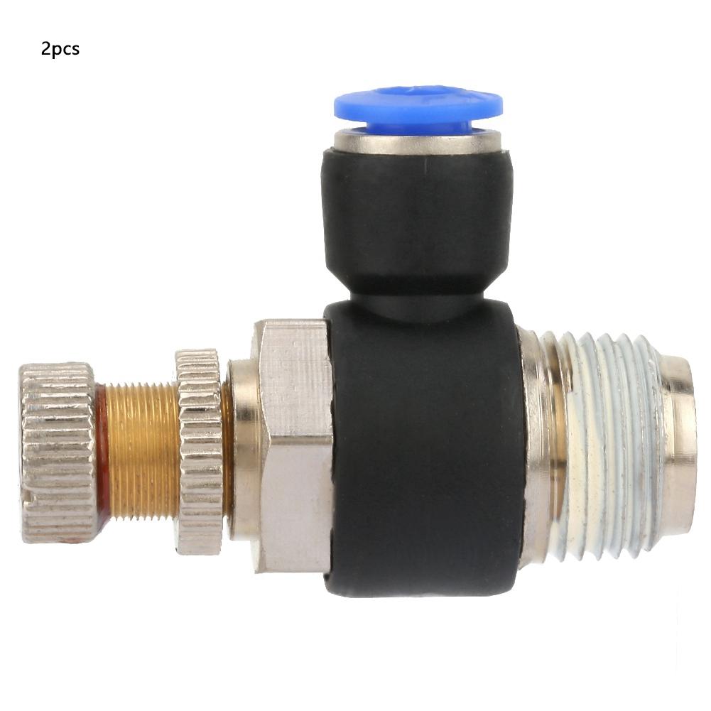 2pcs Tube Air Flow Speed Controller Pipe Pneumatic Fitting Regulator Valve SL6 04