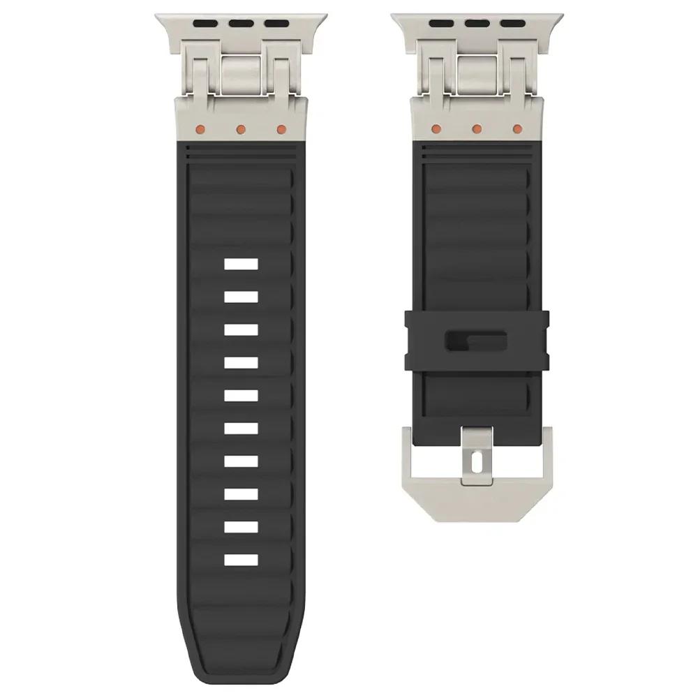Correa Deportiva de Silicona Para Apple Watch Ultra 2 49mm 45mm 44mm 42mm Correa de Goma Suave Para iWatch Series 9 8 7 6 5 4 se Pulsera para Hombre