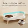 Cats Dog Feeder Double Bowls With Elevated Stand Slip Proof Base And Splash Proof Water Container For Clean Feeding