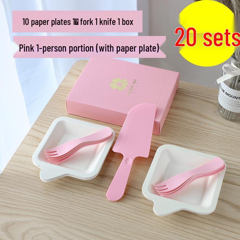 Disposable Plastic Cutlery Set: Birthday Cake Knife & Fork, 4-in-1 Bulk for Parties & Picnics