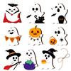 Halloween Wall Ornaments Ghost Wooden Hanging Sign with Hemp Rope, Cute Holiday Pendants for Home Party Decorations