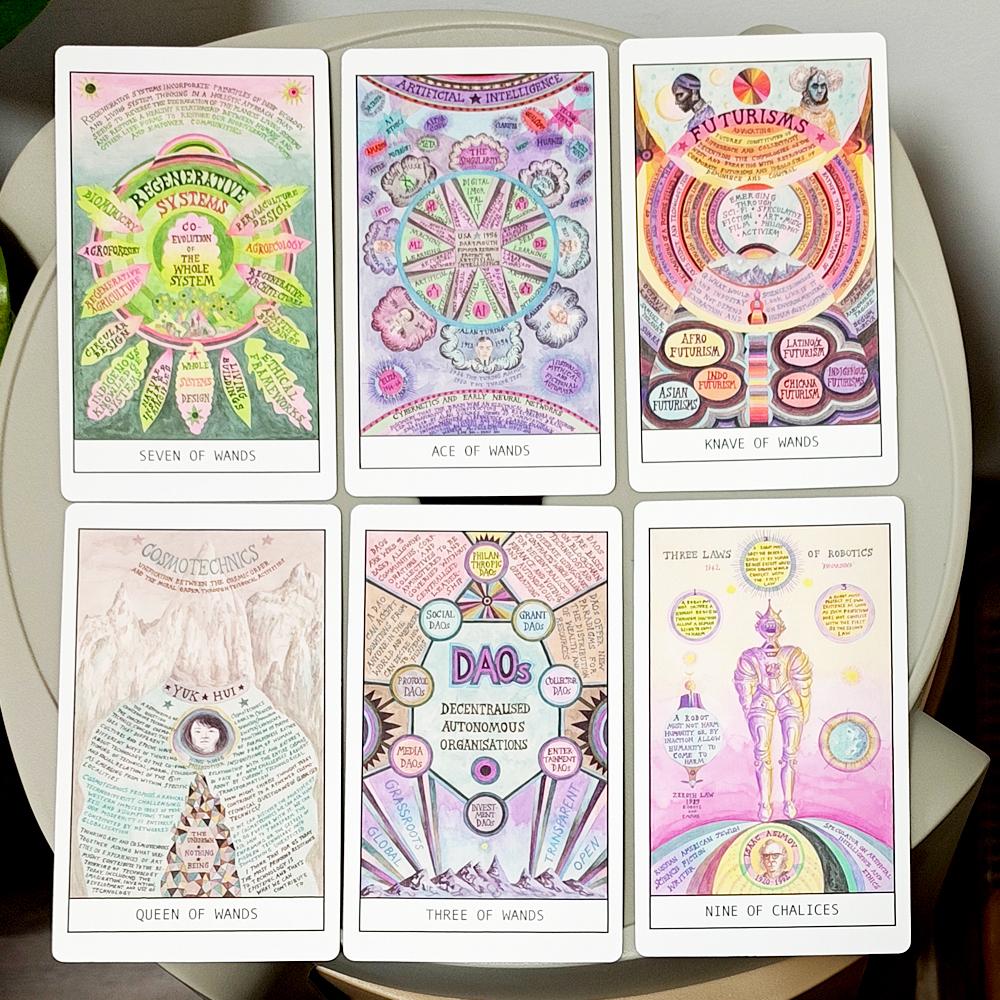 HEXEN 5.0 Tarot Deck, 78 Pcs Tarot Cards Based on Alchemical Art, Tech-Spirituality & Climate Crisis 12*7cm Double-embossed