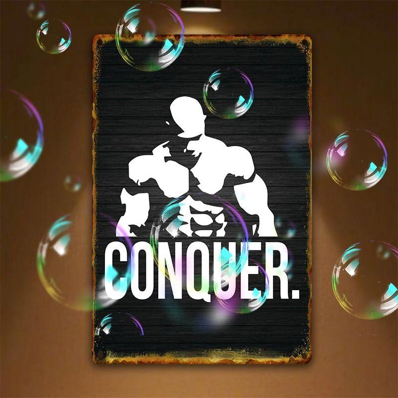 Fitness Motivation Metallblechschild Gewichtheben Fitness Poster Man Cave Garage Heimwanddekor 8x12 Zoll
