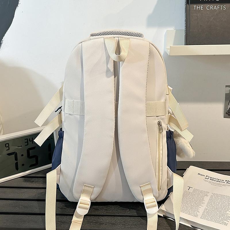 Student Schoolbag Women's Large Capacity Printed Colorblock Travel Backpack Men's Backpack