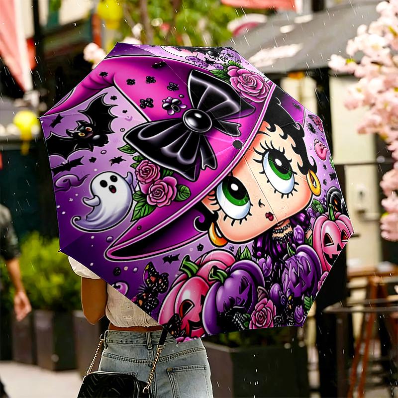 Betty Boop Print Umbrella Automatic Opening/ Closing - Portable Foldable Design - Daily use for Travel/Outdoor - Gift for Birthday