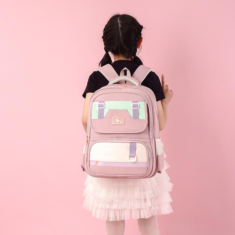Tide Large Capacity Children'S Backpack Foreign Color Contrast Boys And Girls Backpack Kindergarten Primary School Bag