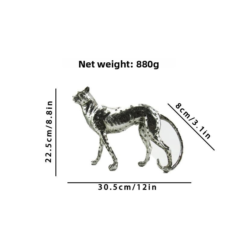 Resin Cheetah Decor Figurine With Antique Finish For Living Room Or Desk