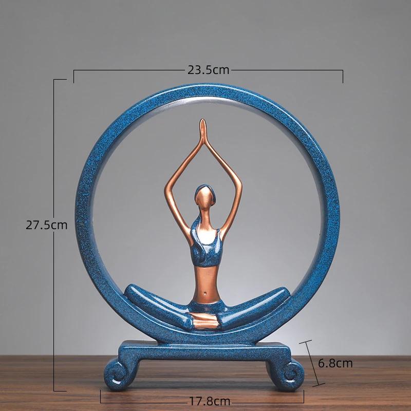 European-style Yoga Girl Figure Resin Decoration Creative Home Wine Cabinet Porch Light Luxury Art Sculpture Ornaments