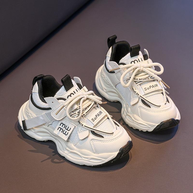 Buty dziewczęce 2025 jesień nowe dziecięce siateczkowe sportowe buty do biegania wersja koreańska oddychające chłopięce casualowe buty taty