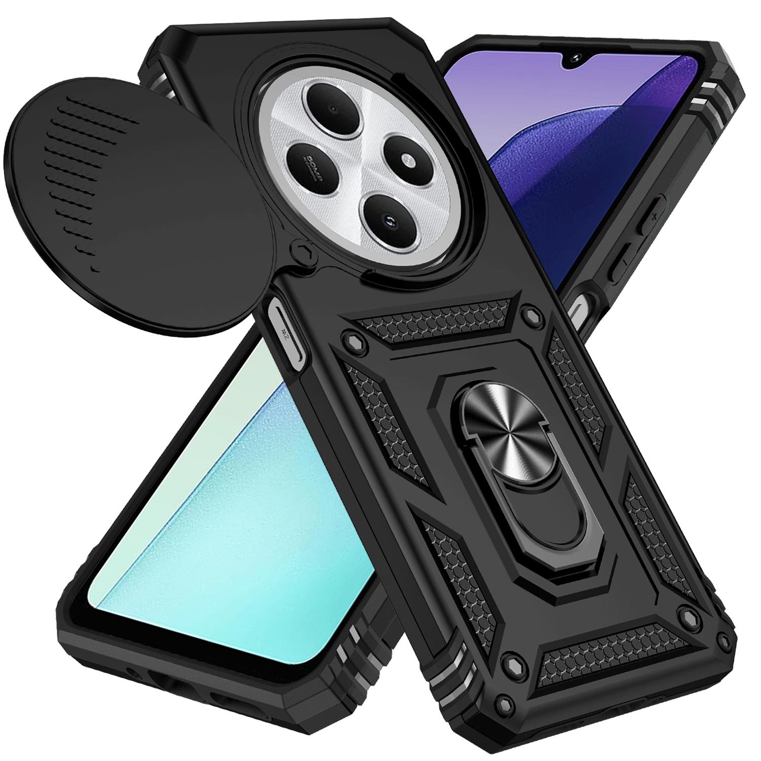 

Чехол-держатель с магнитным кольцом для Xiaomi Redmi 14C 14 C, защитный чехол с выдвижным объективом и подставкой для Redmi 13C 12C 14C 2411DRN47C Xiaomi Redmi 14C 4G красный