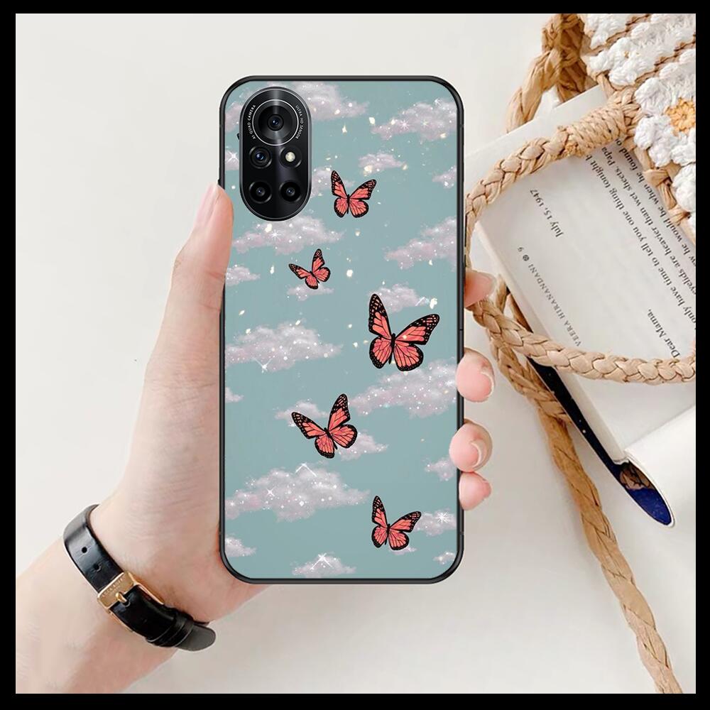 Schöne Schmetterlingsmuster Klare Handyhülle Für Huawei Honor 20 10 9 8A 7 5T X Pro Lite 5G Schwarz Etui Coque Hoesjes Comic Fas