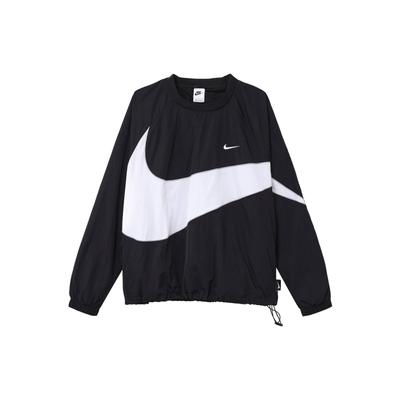 Nike Sportswear Big Swoosh Woven Jacket (Asia Sizing) Black/White Men Streetwear DX0661-010