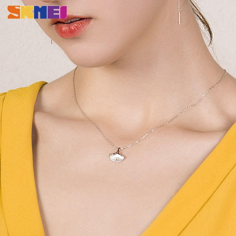 40+5 cm Aokarry S925 Silver Necklace for Women Ginkgo Leaf Chain Length 40+5 cm Aokarry S925 Silver Necklace for Women Ginkgo Leaf Chain Length