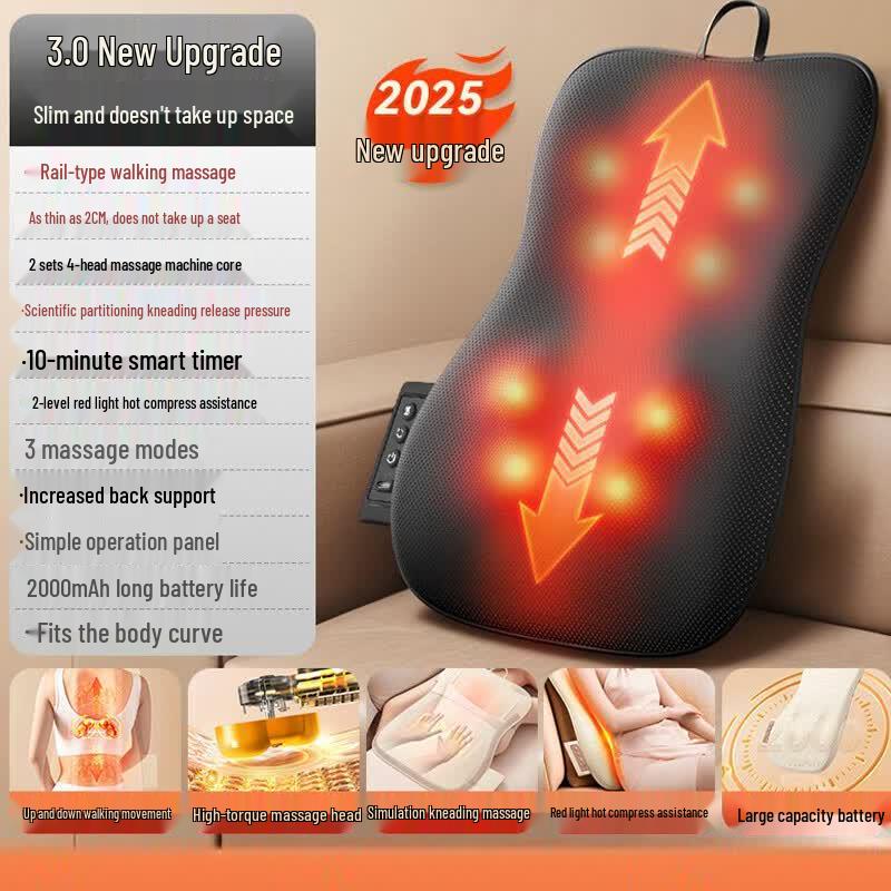 AUX Portable Heated Back & Waist Massage Cushion CN plug (adapter included)
