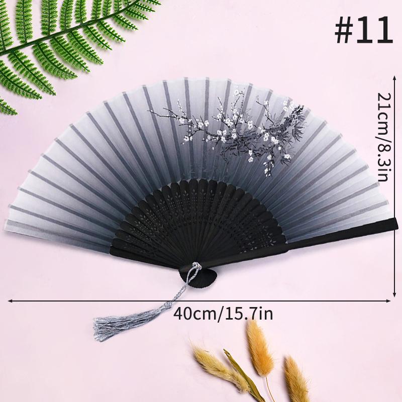 Folding Fan Lace Flower Decor Chinese Style Fan Hand Held Anitque Art Craft Japnese Summer Female Dance Home Party Decoration