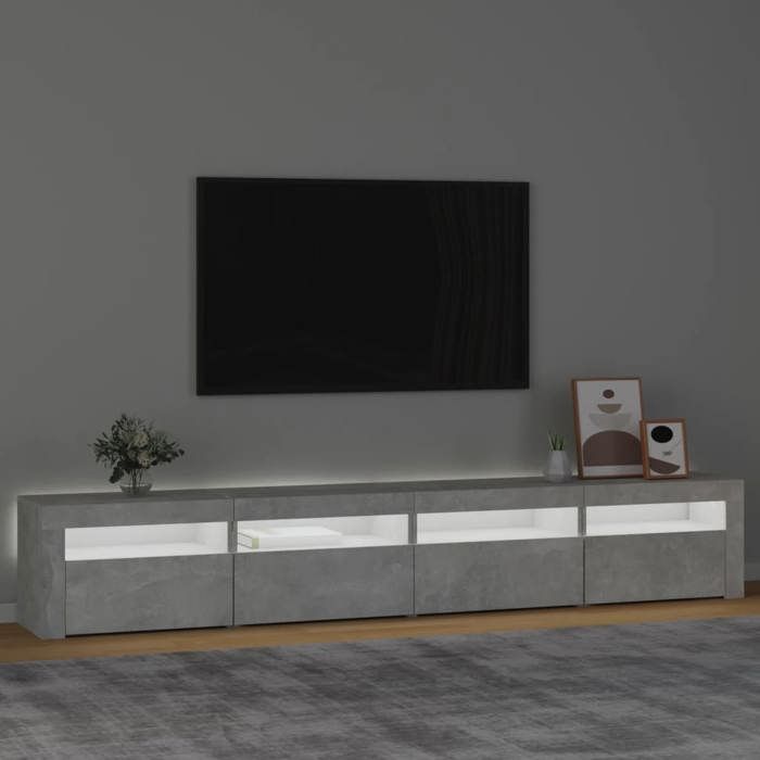 VidaXL Meuble TV avec Lumières LED Centre de Divertissement Rangement Meuble Média Meuble de Salon Salle de Séjour Maison 3152765