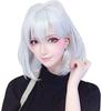Long, netted Harajuku-style silver cosplay wig featuring the Aohitsugi Nemu motif. Heat-resistant.