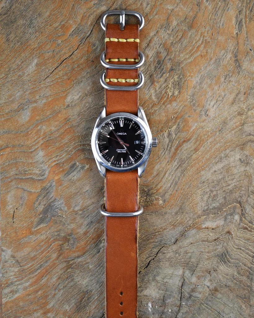 CODEL atelierCODEL NATO Strap, Tochigi Leather Watch Band, Military Style, Genuine Leather, Made in Japan (Brown, Lug Width 19mm/20mm)