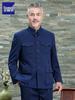 Hengyuanxiang Men's 100% Pure Wool Pullover, Round Neck, Thickened Winter Sweater for Middle-Aged Dads.