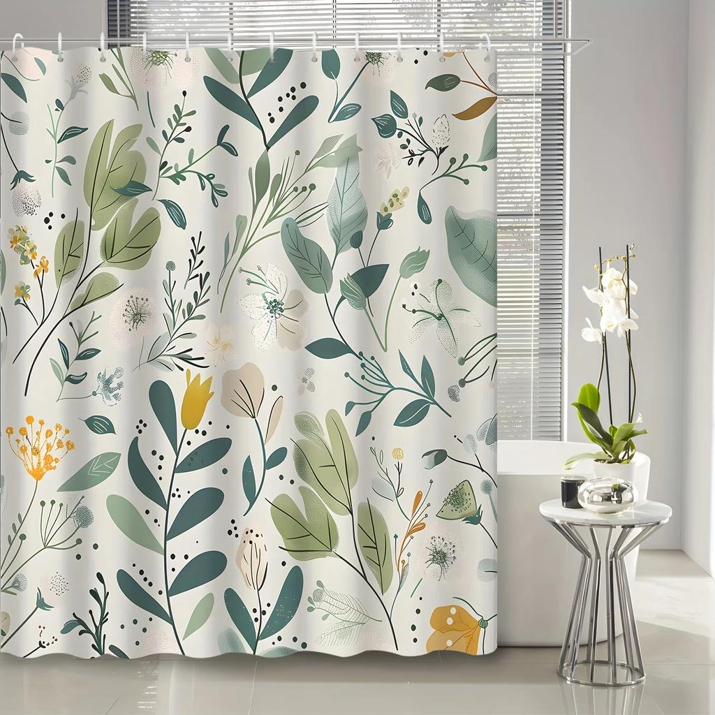 Elegant Autumn Leaves Waterproof Shower Curtain – A Beautiful and Stylish Addition to Your Bathroom Decor, Perfect for Creating