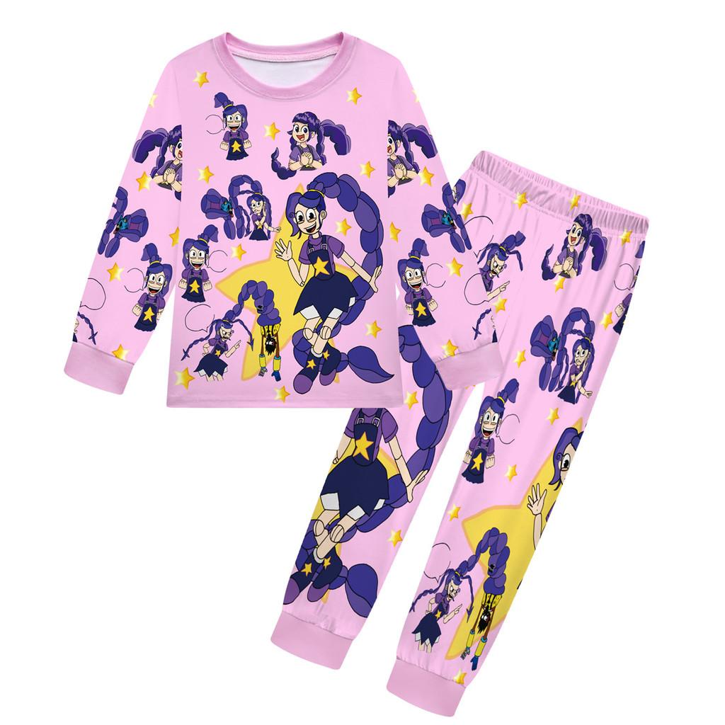 19762 Kids Girls Lily Lovebraids Playtime Printed Long Sleeves T-Shirt Pants Sets