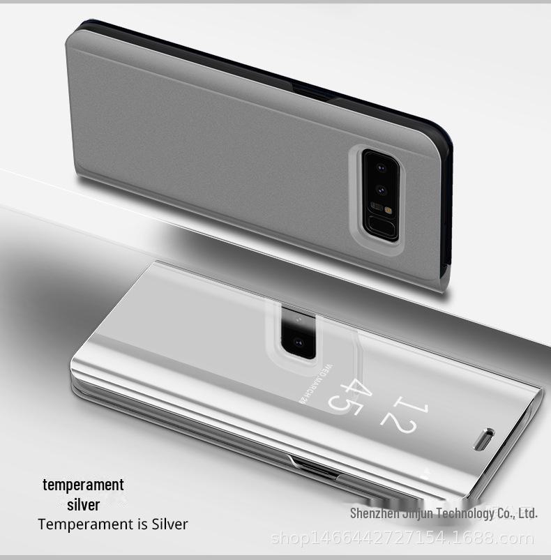 Samsung Note20 Plus S21 Galvanisiertes Spiegel-Flip-Lederetui mit Ständer für A71 & Schutzhülle für A51