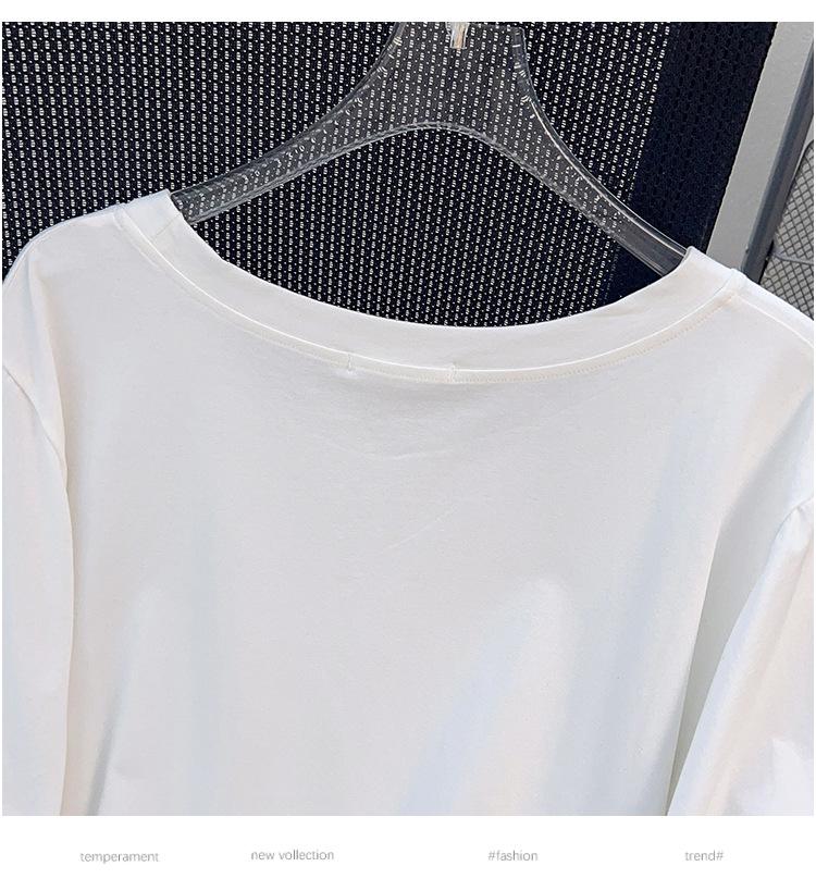 Women's Plus Size Loose Mid-Length Belly Covering Short-Sleeved Round Neck T-Shirt (Sizes 200/300/350 jin)