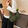 Yogodlns Simple Retro Shoulder Bags for Women Outdoor Travel Ladies Multi-Pocket Crossbody Bag Solid Color Girl Hobos Tote Handbag