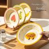 HUAIYI Ceramic Fruit Pattern Deep Plate Set