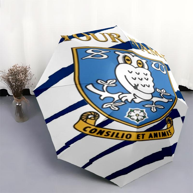 1 PC Automatic Folding Umbrella - Sheffield Wednesday Football Club Custom Name Pattern, Portable & Foldable Design with 8 Ribs, Christmas Birthday Gi