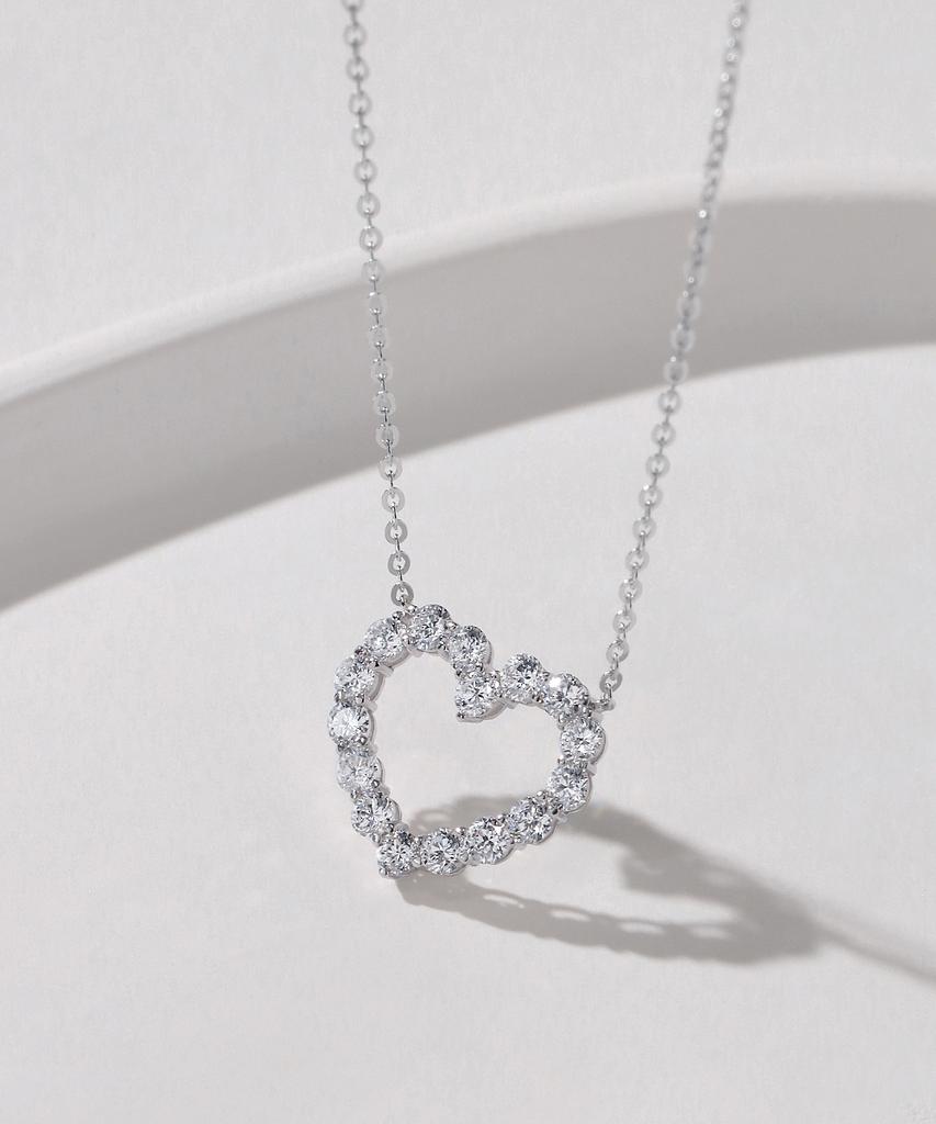 Mcel 14K Eloy Heart 0.1 Carat Lab-Worn Diamond Necklace