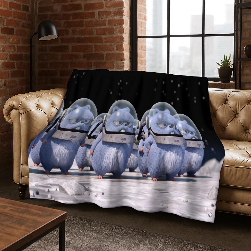 Funny Grizzy and The Lemmings Cartooon Flannel Blanket,Cozy Soft Throw Blanket for Home Bedroom Bed Sofa Picnic Cover Kid Gift