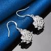 Elegant 925 Sterling Silver Exquisite Rose Earrings for Women, Fashionable Wedding Jewelry Accessories