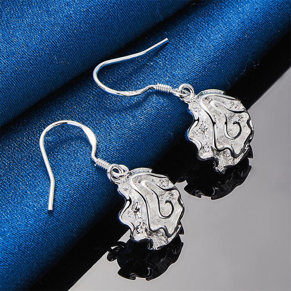 Elegant 925 Sterling Silver Exquisite Rose Earrings for Women, Fashionable Wedding Jewelry Accessories