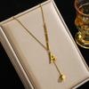 High-End Women's English Letter Necklace - 2026 Clavicle Chain with 26 Niche Tassel Pendants In Titanium Steel