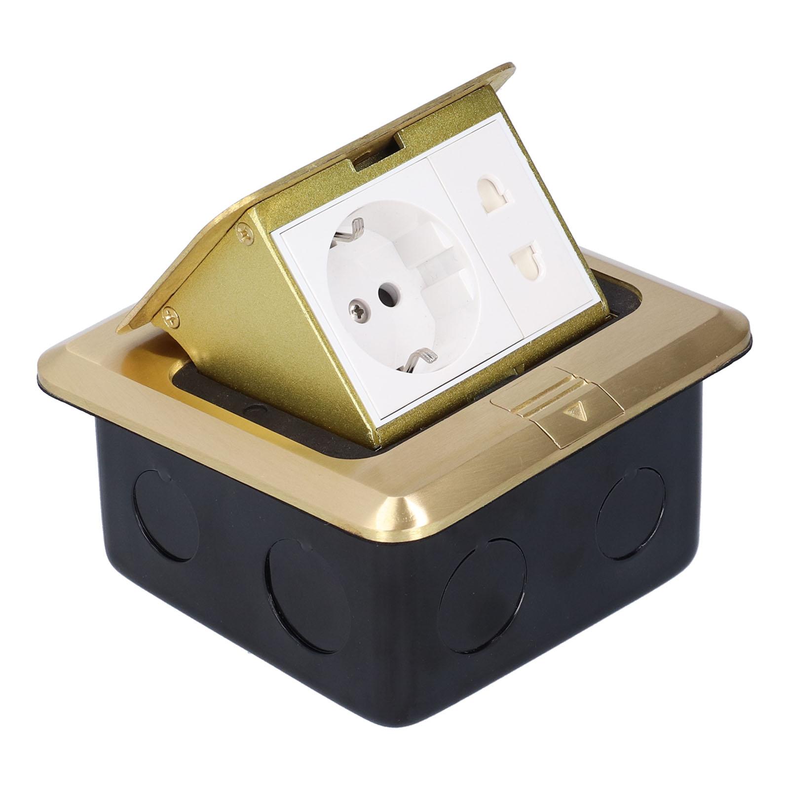 

Спливаюча підлогова розетка Водонепроникна Латунна Електрична розетка 16А з 2Порт Сокет
