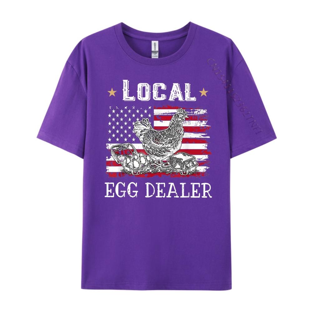 Local Egg Dealer Funny American Flag Chicken Lover Farmer Graphic Tees Band Tshirts Plus Size