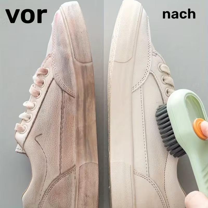 2-piece soap dispenser shoe brush, sports shoe brush, multi-functional shoe brush with soap dispenser, long-handled shoe brush,